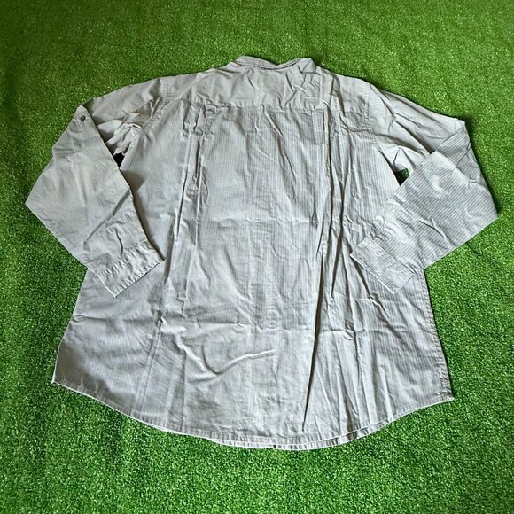 Fuse Roll-Up Sleeve Button Up Striped Gray Lightweight Casual Shirt Tall Size XL - Picture 8 of 12